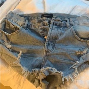 Cuffed denim shorts